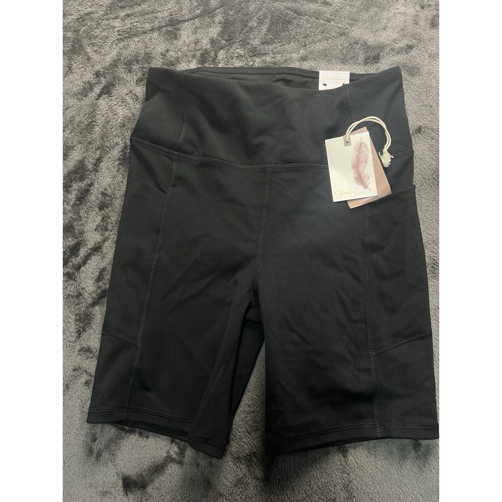 Jessica Simpson Active SlimSculpt Biker Shorts Women's M Black NWT Exercise
